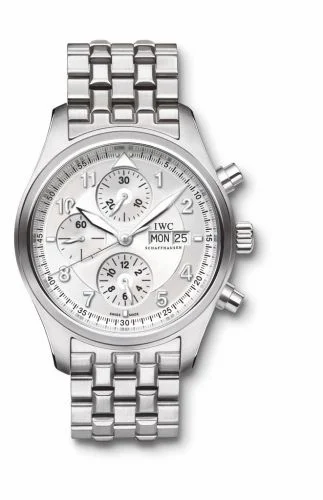 IWC Pilot's Watch Spitfire Chronograph Stainless Steel / Silver / Bracelet IW3717-05 (3717-05, IW371705)